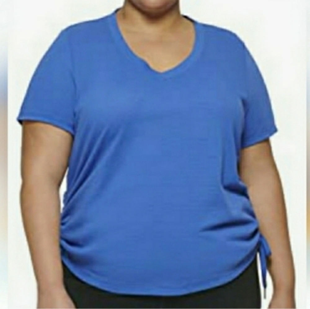 Calvin Klein Performance Plus Size Top W/ Adjustable Side Tie Detail